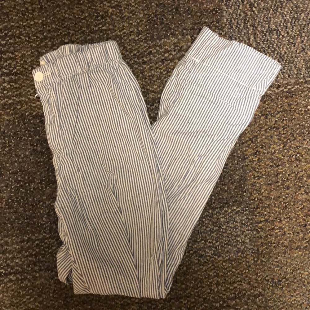 brandy melville blue and white striped tilden